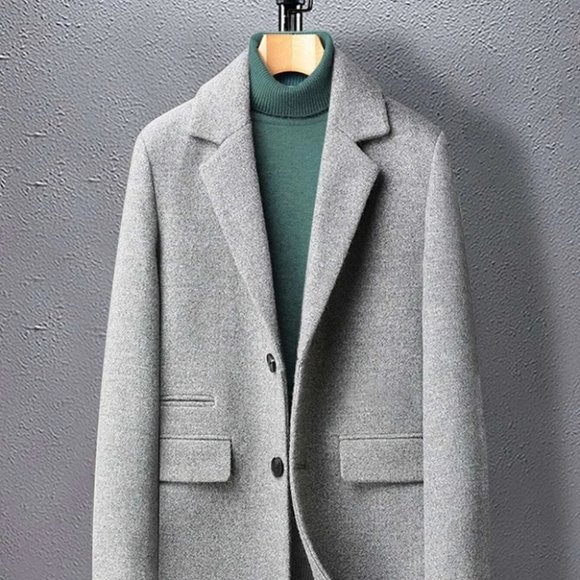 . Other - Grey Mens Lapel Overcoat